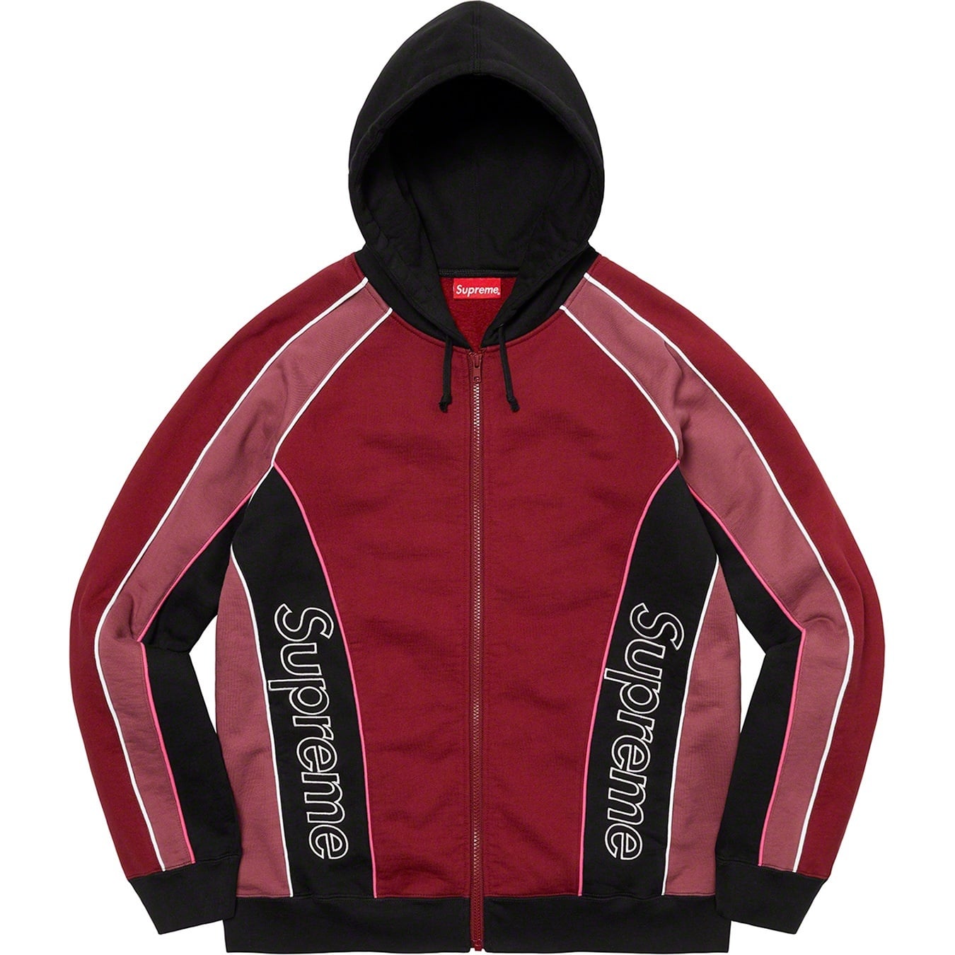 Track Paneled Zip Up Hooded Sweatshirt view 8